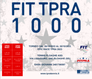 Read more about the article Torneo TPRA dal 28 al 30 ottobre 2022