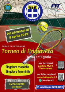 Read more about the article TORNEO DI PRIMAVERA 2023 – 3a/4a categoria – da domenica 26 marzo