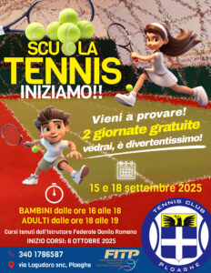 Scopri di più sull'articolo Si riparte alla grande con diverse iniziative: il 15,18 e 25 settembre prove gratuite per Tennis