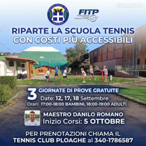Scopri di più sull'articolo SI PARTE! INIZIA  L’ATTIVITA’ DELLA SCUOLA TENNIS PER BAMBINI E ADULTI